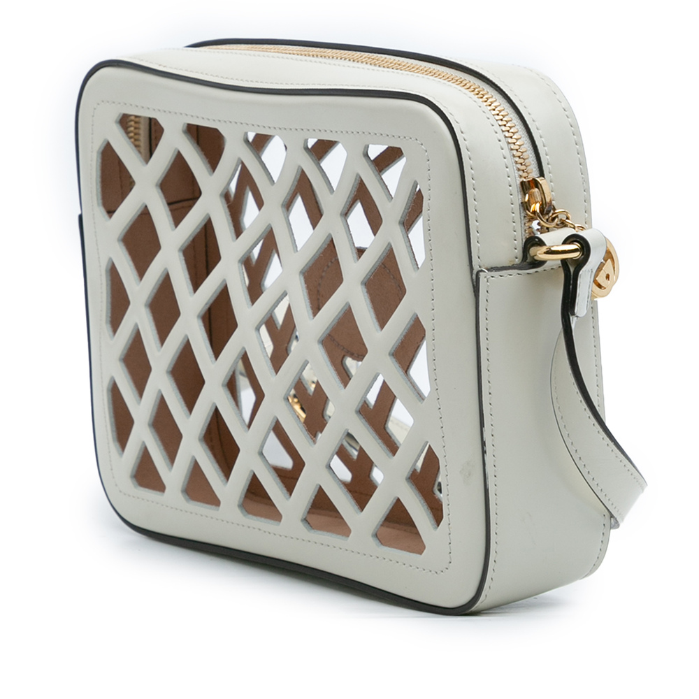 Pre-Loved Gucci Cutout Leather and Flora Canvas Infinity Crossbody - Picture 2 of 12